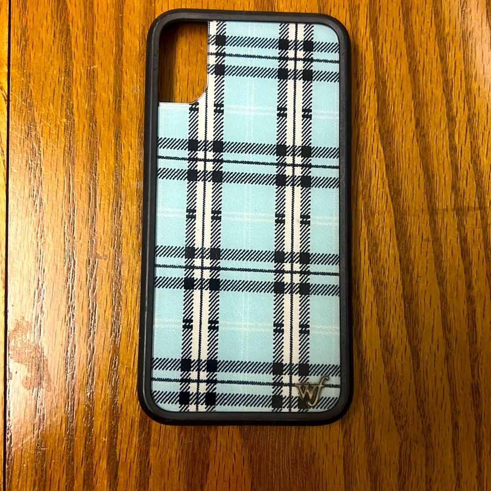 Wildflower iPhone X/Xs blue plaid phone case